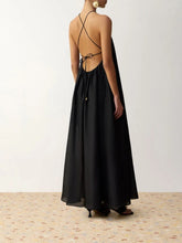 Zimmermann Black Fairlight Gathered Bead Silk Maxi Dress