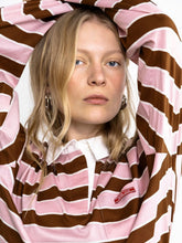 Prada Alabaster and Tobacco Striped Cotton Top