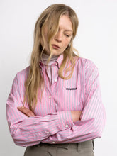 Miu Miu Pink Cotton Shirt with Logo Embroidery