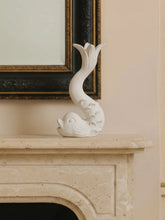 Jean Roger Matte White Dolphin Ceramic Candle Holder