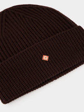 Casablanca Brown Wool Rib Knit Beanie