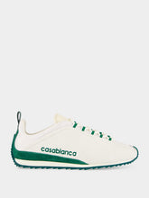 Casablanca White and Green Khopesh Leather Sneakers