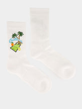 Casablanca White Astral Plane Cotton Socks
