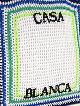 Casablanca White Crochet Stripe Tote Bag