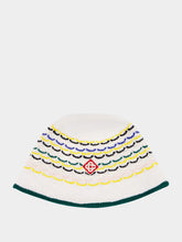 Casablanca Yellow and Green Tuck Stitch Hat
