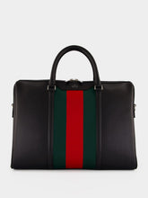 Gucci Black Leather Mega Web Medium Briefcase