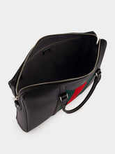 Gucci Black Leather Mega Web Medium Briefcase