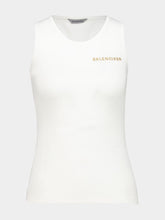 Balenciaga White Cotton Fitted Tank Top