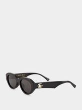Gucci Black Low Nose Bridge Fit Oval Sunglasses