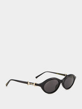 Gucci Black Oval-Frame Horsebit Sunglasses