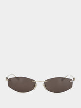 Balenciaga Silver Nano D-Frame Sunglasses