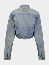 Balenciaga Bleach Light Blue Cropped Curved Denim Jacket
