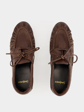 Saint Laurent Paris Brown Leather Boat Loafers
