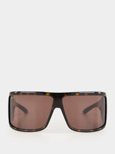Gucci Brown Tortoiseshell Mask Frame Sunglasses