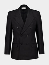 Saint Laurent Anthracite Double-Breasted Wool Blazer