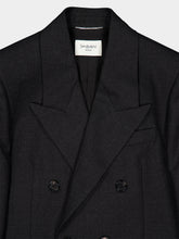 Saint Laurent Anthracite Double-Breasted Wool Blazer