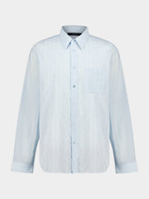 Gucci Light Blue Striped Technical Cotton Shirt