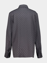 Gucci Grey GG Silk Long-Sleeve Shirt