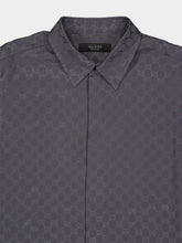 Gucci Grey GG Silk Long-Sleeve Shirt
