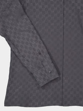 Gucci Grey GG Silk Long-Sleeve Shirt