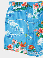 Gucci Blue Floral Print Silk Twill Shorts