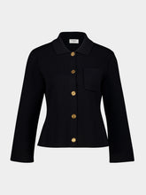 Saint Laurent Black Wool Polo Cardigan