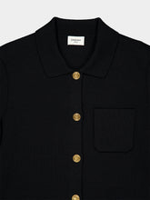 Saint Laurent Black Wool Polo Cardigan