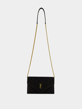 Saint Laurent Black Paris Satin Chain Wallet