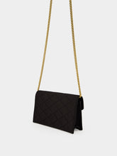 Saint Laurent Black Paris Satin Chain Wallet
