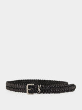 Saint Laurent Black YSL Misfits Braided Leather Belt
