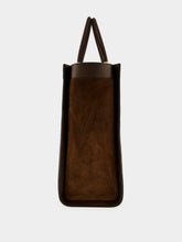 Gucci Dark Brown Suede Bamboo Large Tote Bag