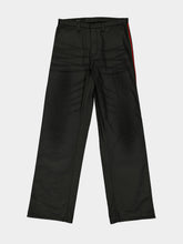 Gucci Black Coated Denim Trousers with Web Stripe