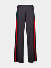Gucci Dark Grey Fine Wool Leisure Trousers with Web
