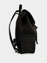 Gucci Black Leather Web Trademark Medium Backpack