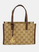 Gucci Sand and Dark Brown GG Canvas Small Tote Bag