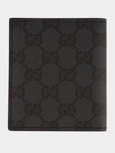 Gucci Black GG Canvas Bi-Fold Wallet with Web