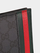 Gucci Black GG Canvas Bi-Fold Wallet with Web