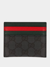 Gucci Black GG Canvas Card Case with Web