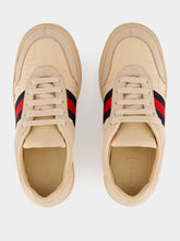 Gucci Beige Web Stripe Low-Top Fabric Sneakers