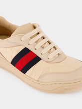 Gucci Beige Web Stripe Low-Top Fabric Sneakers
