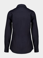 Gucci Ink Blue Silk Long-Sleeve Tailored Shirt