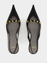 Balenciaga Black Midnight City Leather Slingback Pumps