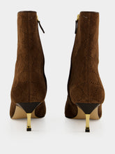 Gucci Brown GG Suede Ankle Boots with Kitten Heel
