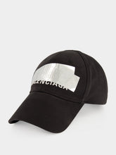 Balenciaga Black Logo Cotton Baseball Cap