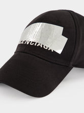 Balenciaga Black Logo Cotton Baseball Cap