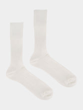 Auralee White Giza High Gauge Cotton Socks
