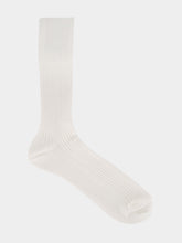 Auralee White Giza High Gauge Cotton Socks