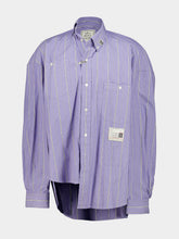 Maison Mihara Yasuhiro Blue Striped Offset Front Shirt