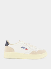 Autry White and Blue Medalist Leather Sneakers