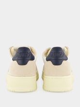 Autry White and Blue Medalist Leather Sneakers